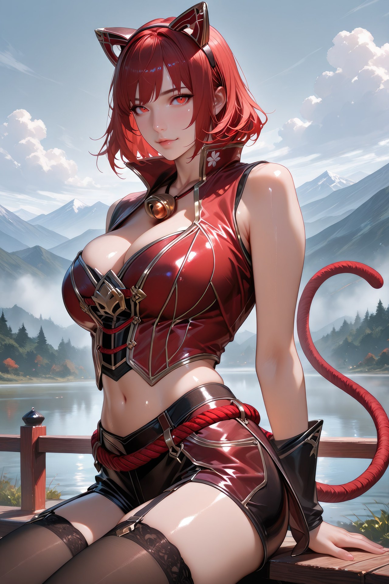 AI Generated Anime Girl - Douluo Dalu Catgirl ถุงน่องดำ, ชุดรัดรูป, ชุดว่ายน้ำ, บิกินี, ลุคเปียกน้ำ แกลเลอรี AI 752P