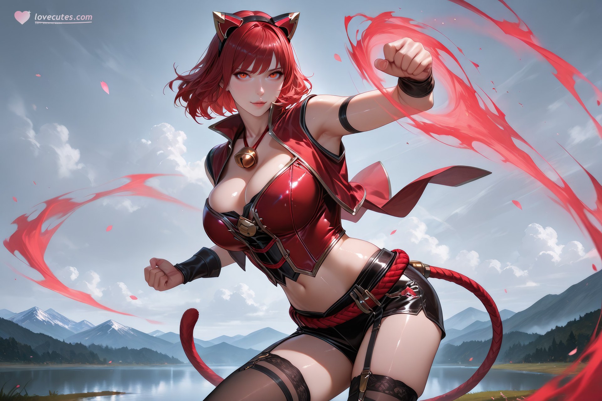 AI Generated Anime Girl - 斗羅大陸 貓女：黑絲緊身衣泳裝比基尼濕身角色圖集 752P