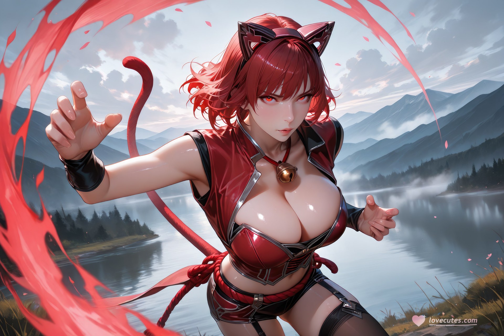 AI Generated Anime Girl - 斗羅大陸 貓女：黑絲緊身衣泳裝比基尼濕身角色圖集 752P