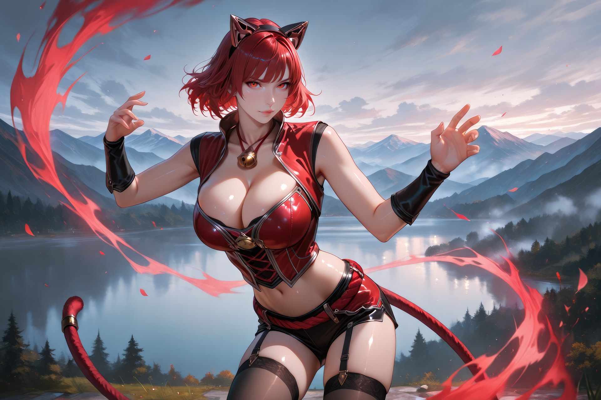 AI Generated Anime Girl - 斗羅大陸 貓女：黑絲緊身衣泳裝比基尼濕身角色圖集 752P