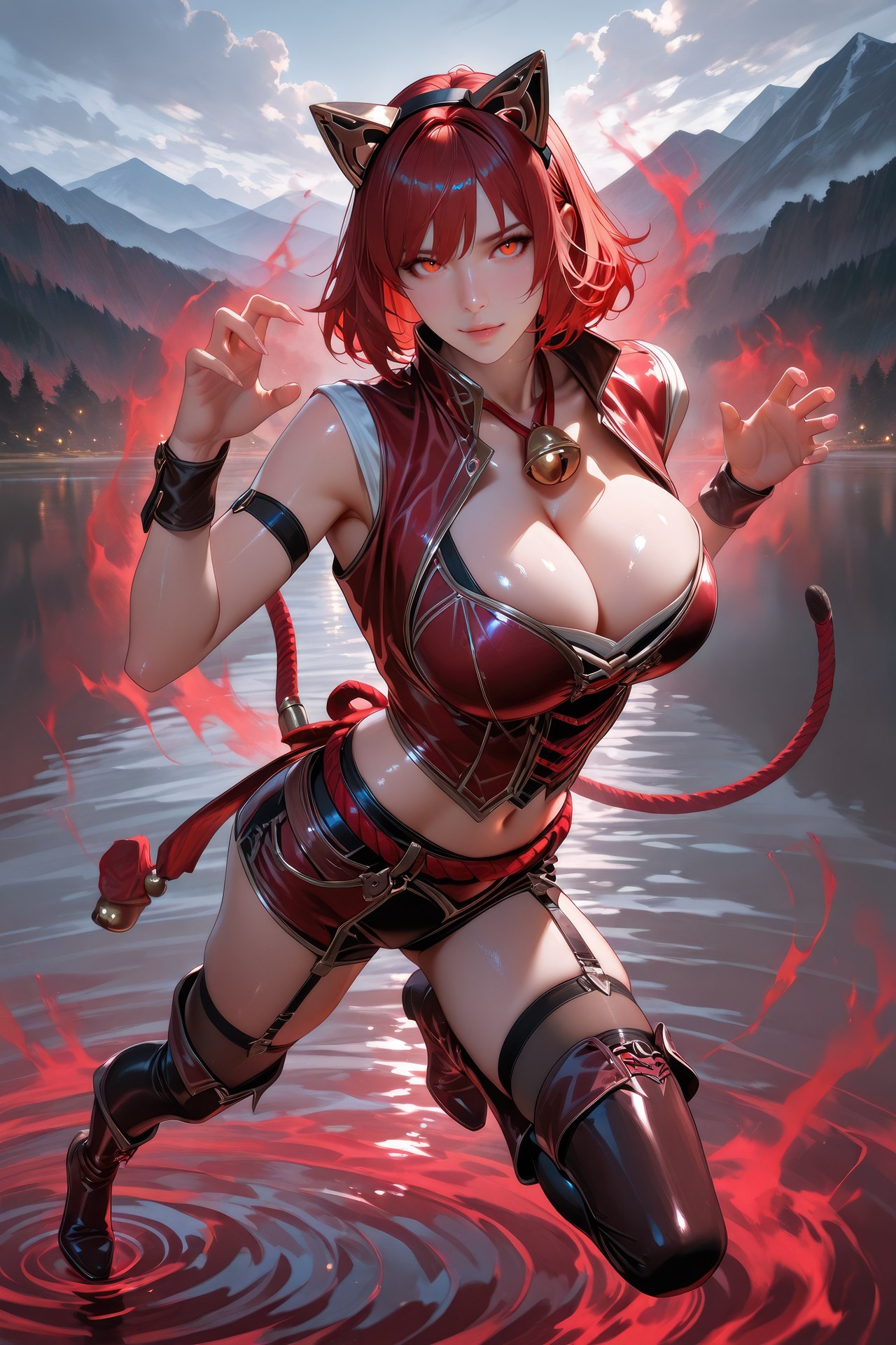 AI Generated Anime Girl - 斗羅大陸 貓女：黑絲緊身衣泳裝比基尼濕身角色圖集 752P