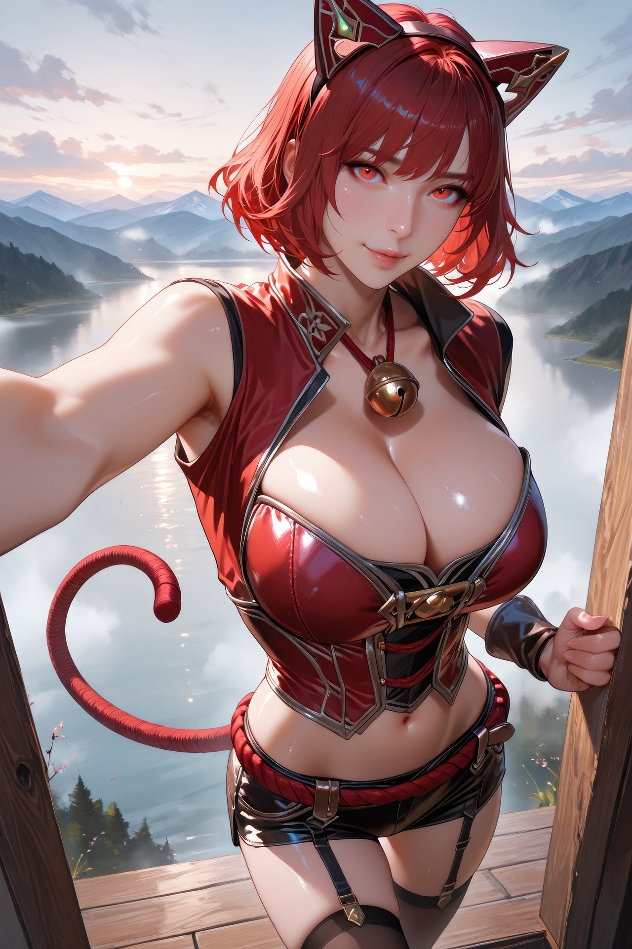AI Generated Anime Girl - 斗羅大陸 貓女：黑絲緊身衣泳裝比基尼濕身角色圖集 752P