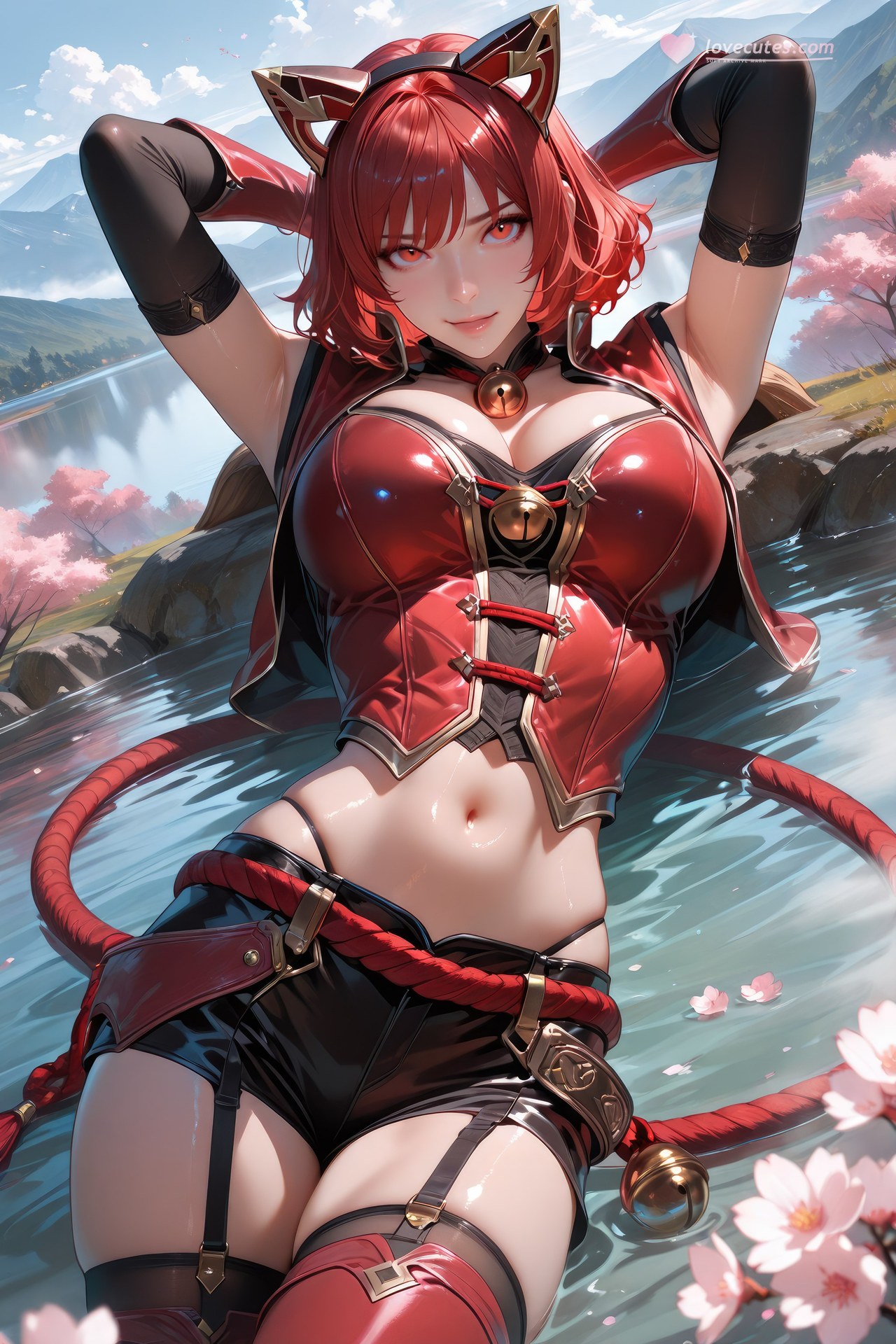 AI Generated Anime Girl - 斗罗大陆 猫女：黑丝紧身衣泳装比基尼湿身角色图集 752P