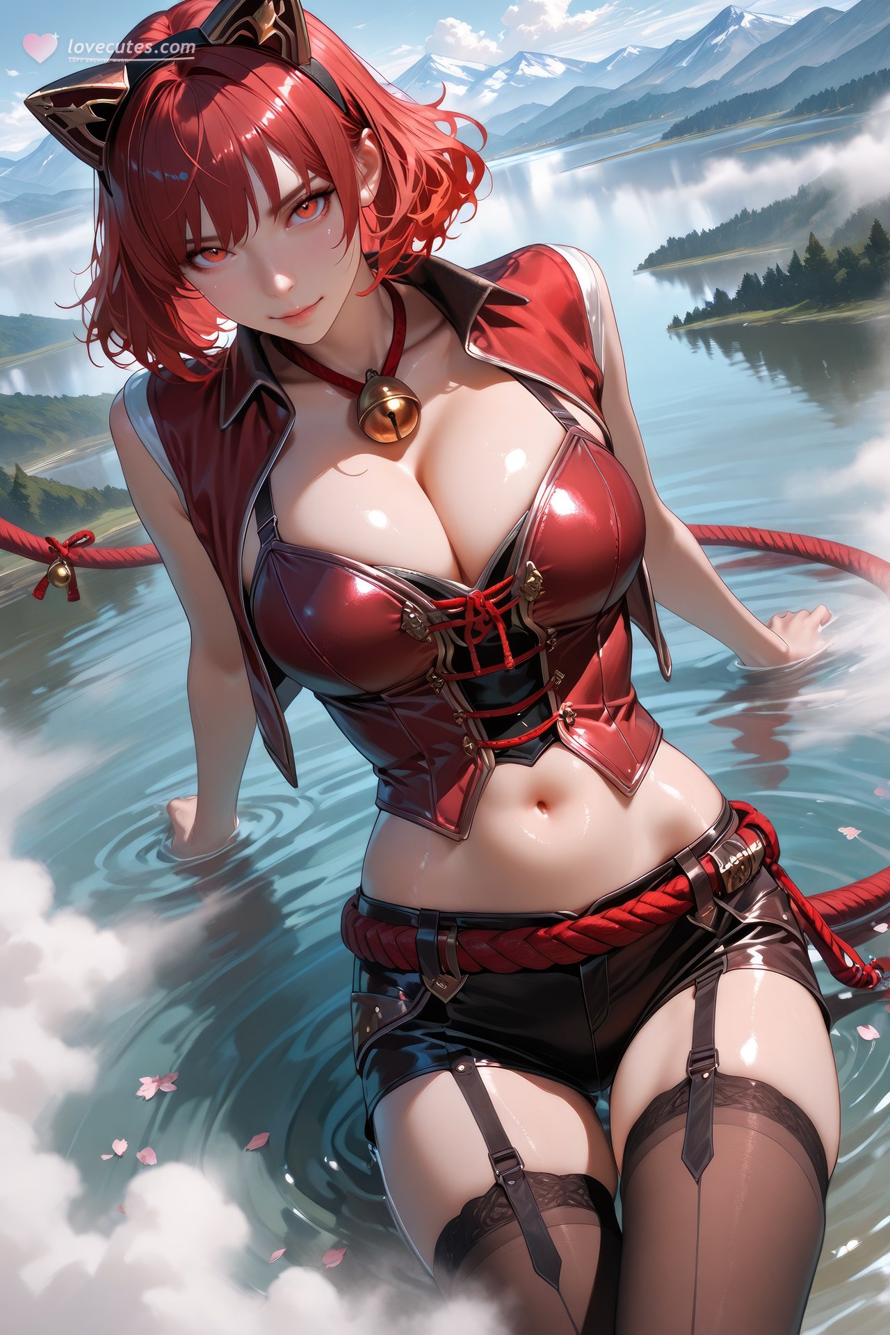 AI Generated Anime Girl - 斗罗大陆 猫女：黑丝紧身衣泳装比基尼湿身角色图集 752P