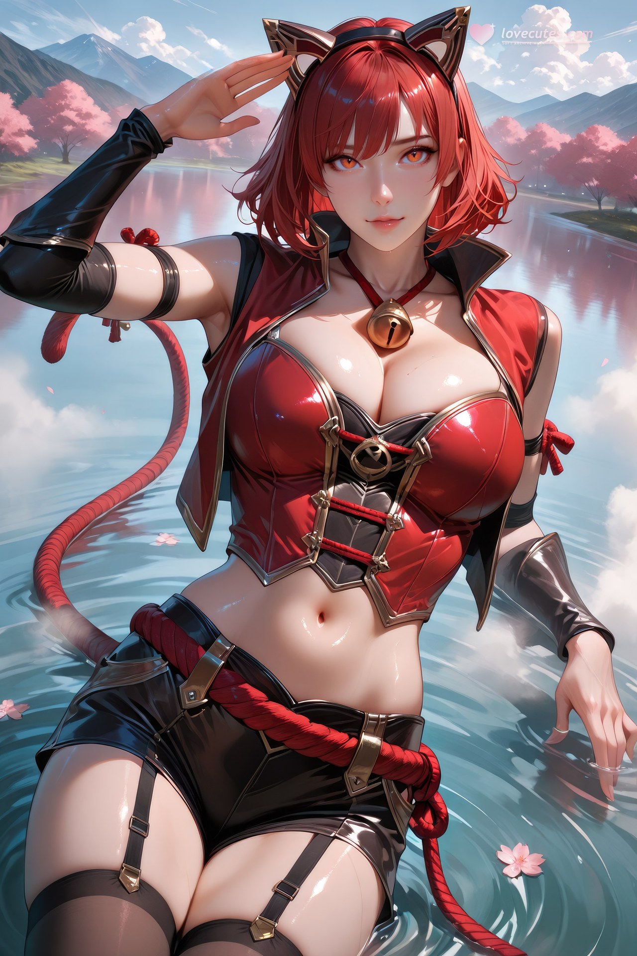 AI Generated Anime Girl - 斗罗大陆 猫女：黑丝紧身衣泳装比基尼湿身角色图集 752P