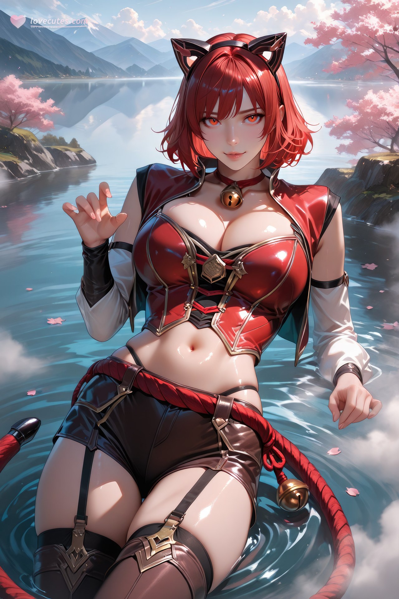 AI Generated Anime Girl - 斗罗大陆 猫女：黑丝紧身衣泳装比基尼湿身角色图集 752P