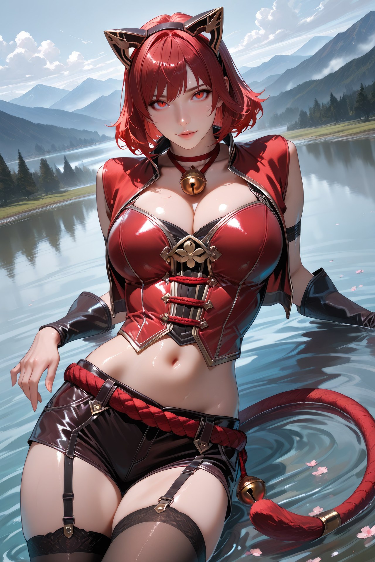 AI Generated Anime Girl - 斗罗大陆 猫女：黑丝紧身衣泳装比基尼湿身角色图集 752P