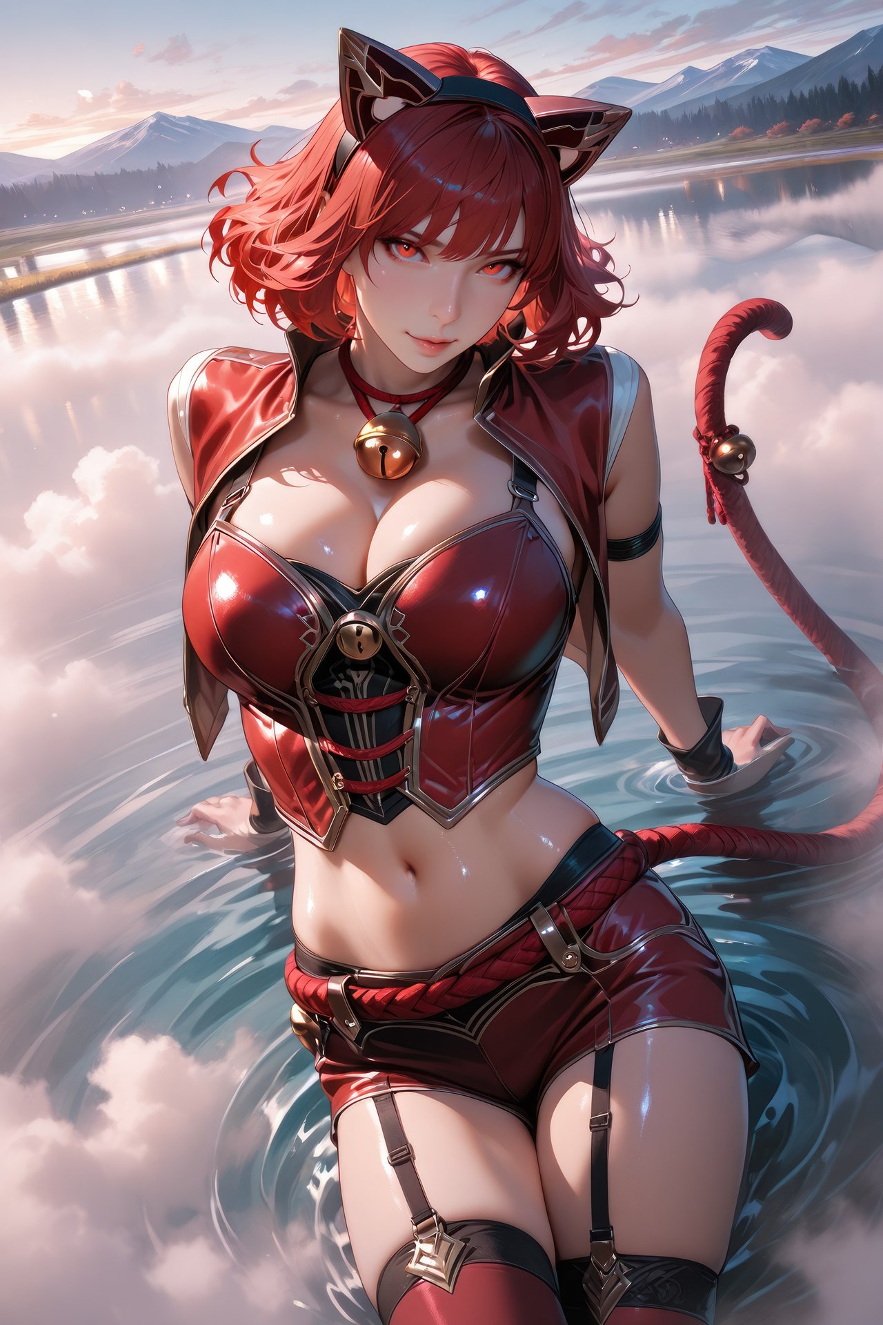 AI Generated Anime Girl - 斗罗大陆 猫女：黑丝紧身衣泳装比基尼湿身角色图集 752P