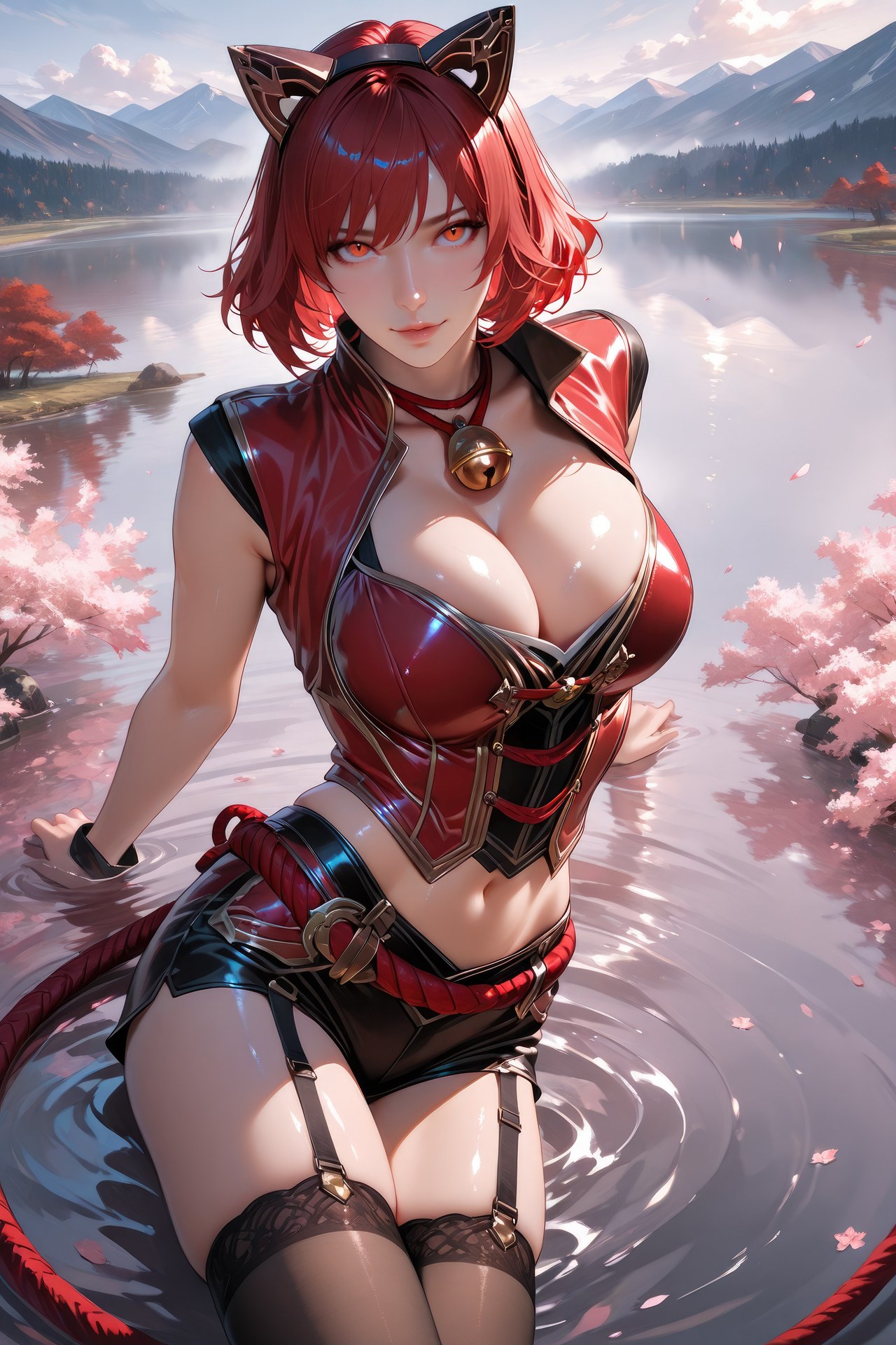 AI Generated Anime Girl - 斗罗大陆 猫女：黑丝紧身衣泳装比基尼湿身角色图集 752P
