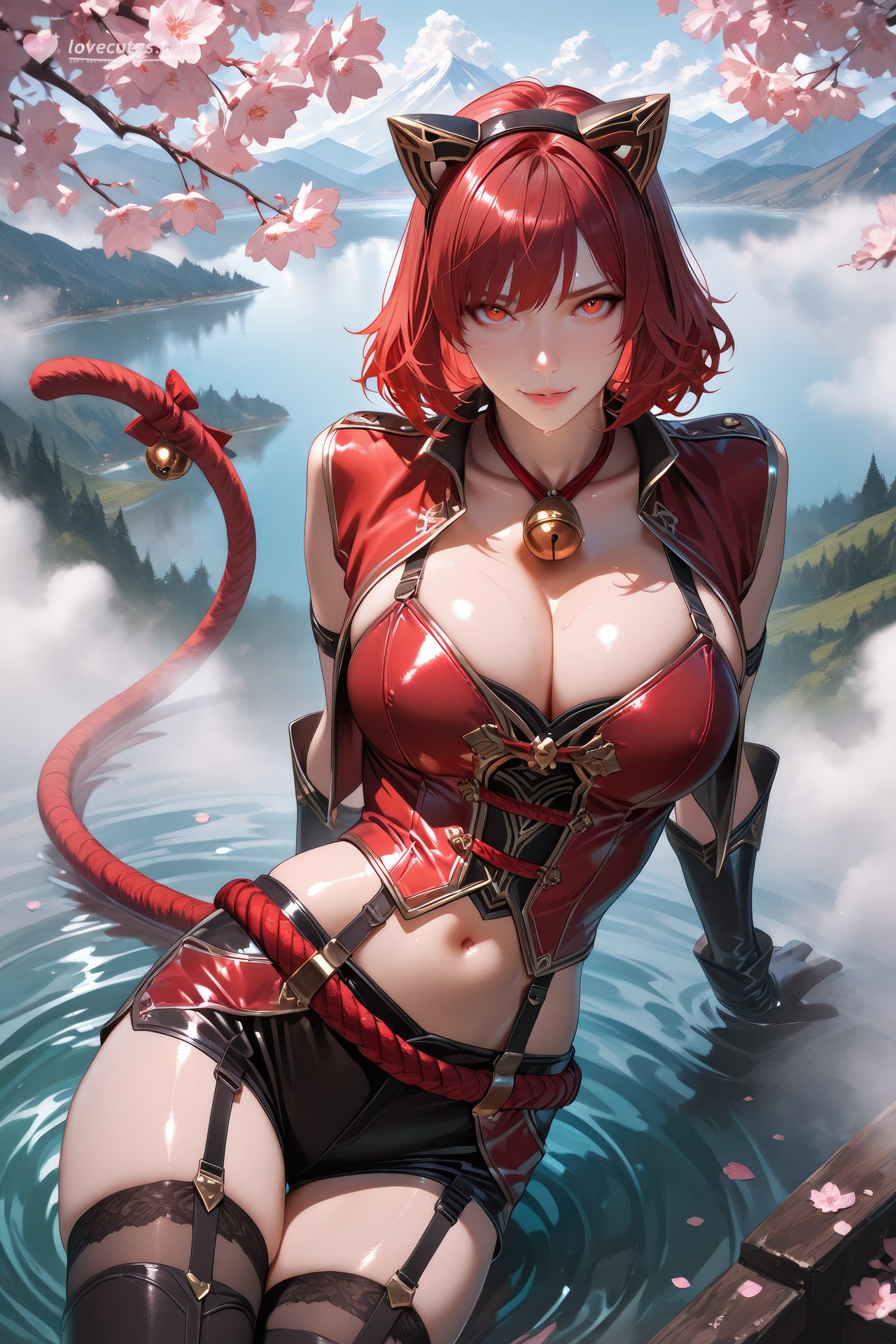 AI Generated Anime Girl - 斗罗大陆 猫女：黑丝紧身衣泳装比基尼湿身角色图集 752P