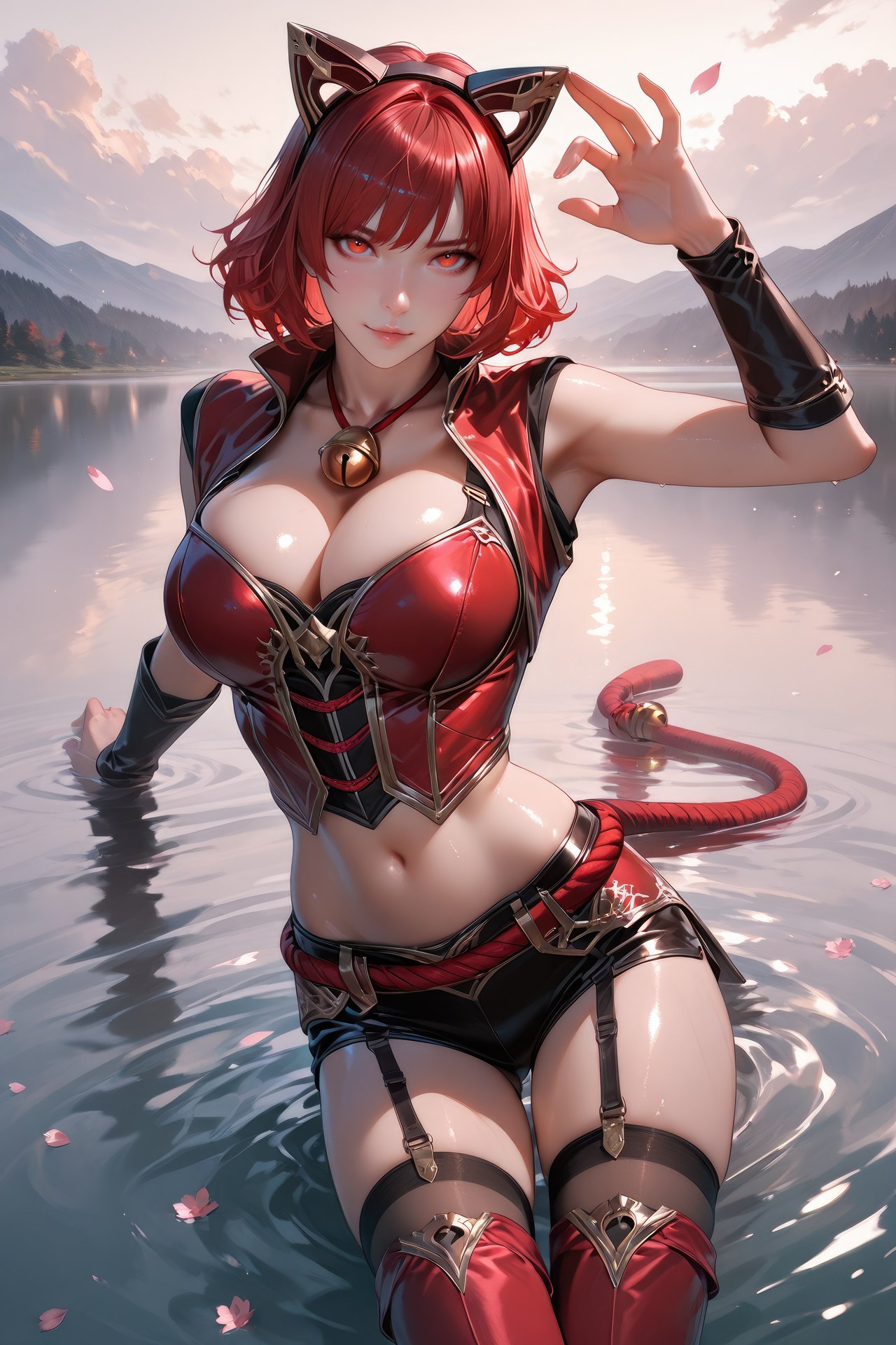 AI Generated Anime Girl - 斗罗大陆 猫女：黑丝紧身衣泳装比基尼湿身角色图集 752P