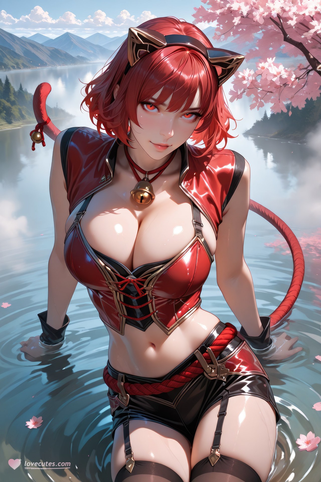 AI Generated Anime Girl - 斗罗大陆 猫女：黑丝紧身衣泳装比基尼湿身角色图集 752P