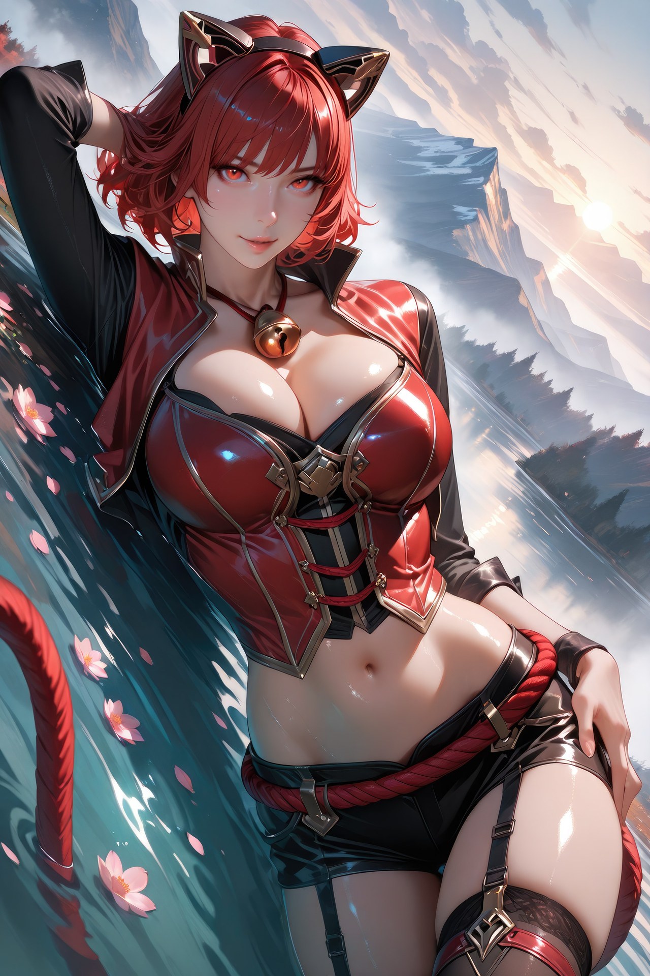 AI Generated Anime Girl - 斗罗大陆 猫女：黑丝紧身衣泳装比基尼湿身角色图集 752P