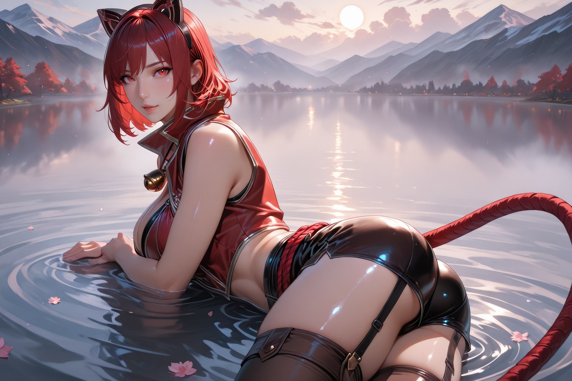 AI Generated Anime Girl - 斗罗大陆 猫女：黑丝紧身衣泳装比基尼湿身角色图集 752P