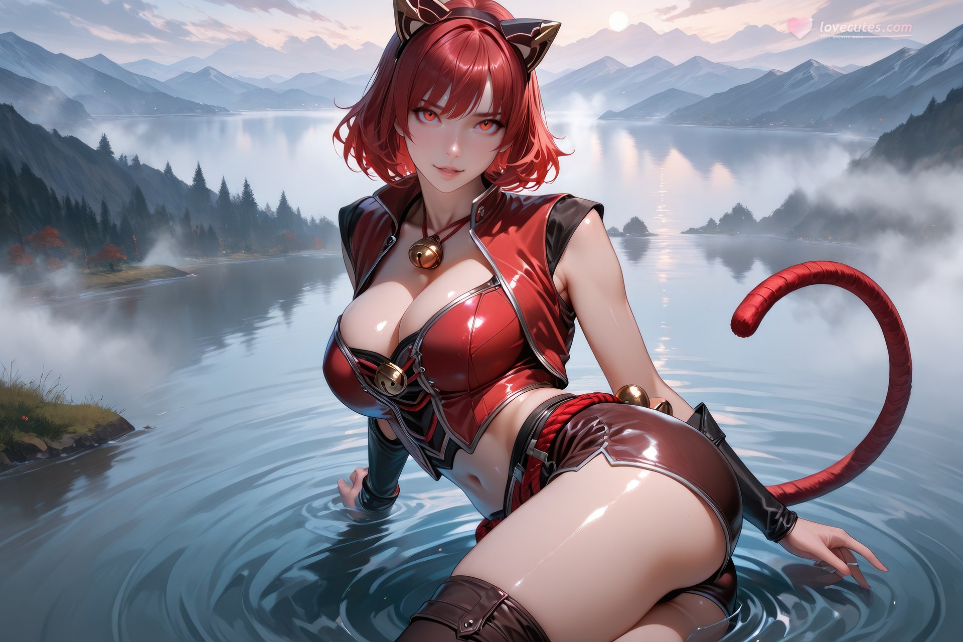 AI Generated Anime Girl - 斗罗大陆 猫女：黑丝紧身衣泳装比基尼湿身角色图集 752P