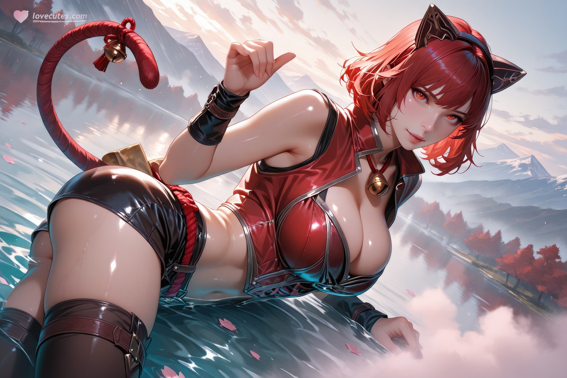 AI Generated Anime Girl - 斗罗大陆 猫女：黑丝紧身衣泳装比基尼湿身角色图集 752P