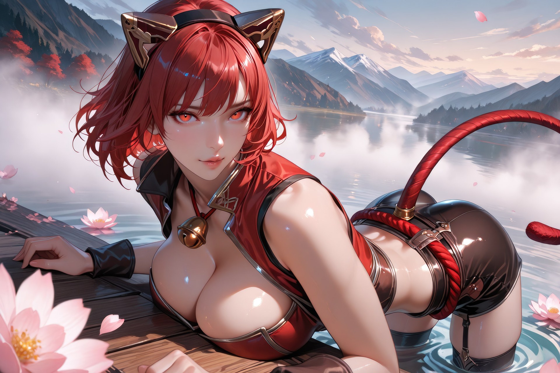 AI Generated Anime Girl - 斗罗大陆 猫女：黑丝紧身衣泳装比基尼湿身角色图集 752P