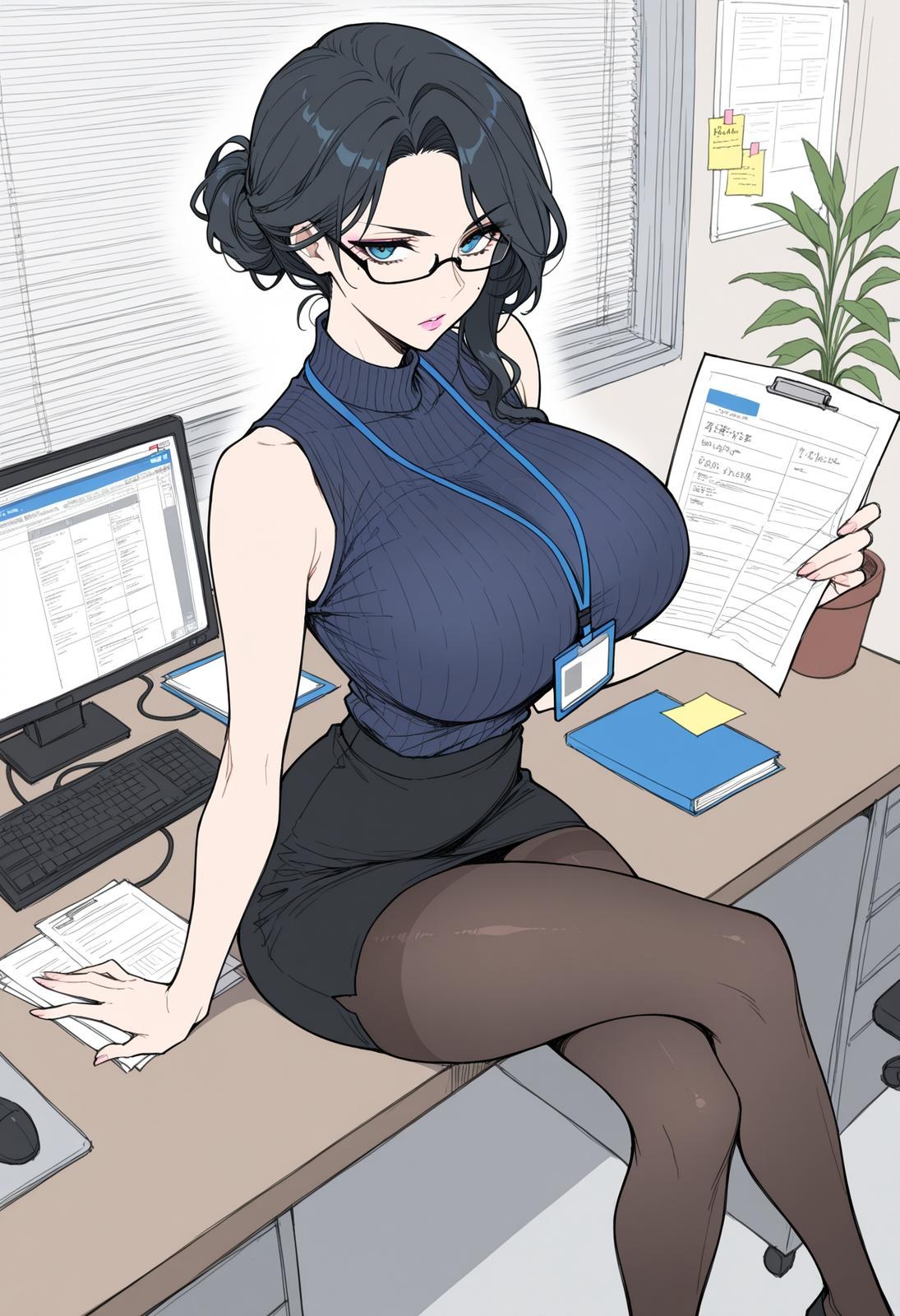 AI Generated Anime Girl - pixiv Alucard 黒ストッキング、レースランジェリー、ボディスーツ、制服風、濡れ感 AI画像ギャラリー 480P