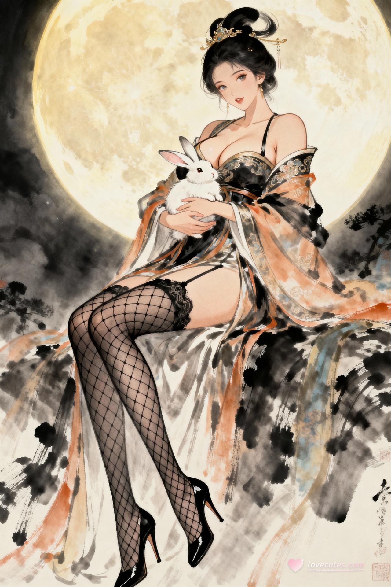 AI Generated Anime Girl - pixiv Alucard：黑絲蕾絲內衣緊身衣學生裝濕身露穴角色圖集 480P