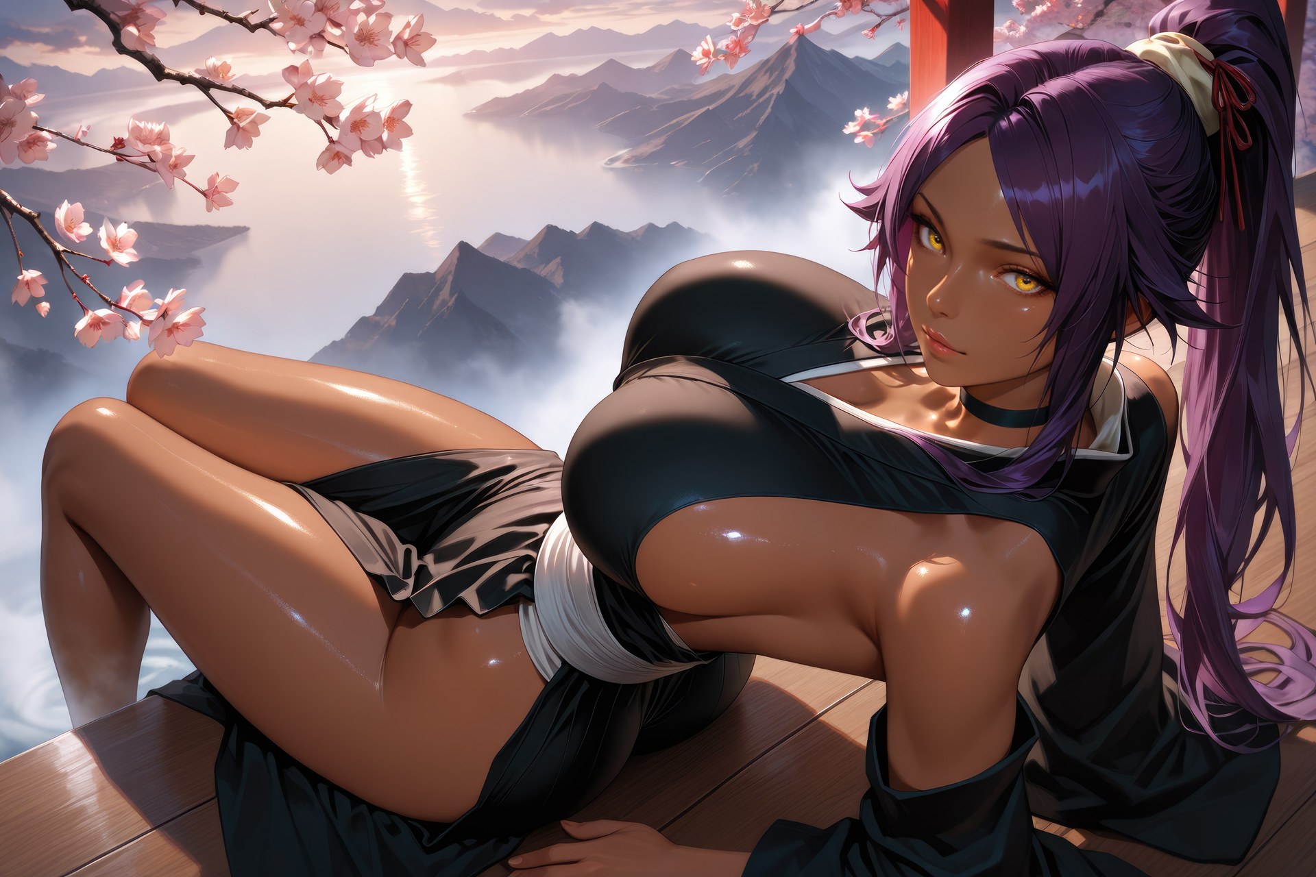 AI Generated Anime Girl - 死神 四枫院夜一：紧身衣角色图集 955P