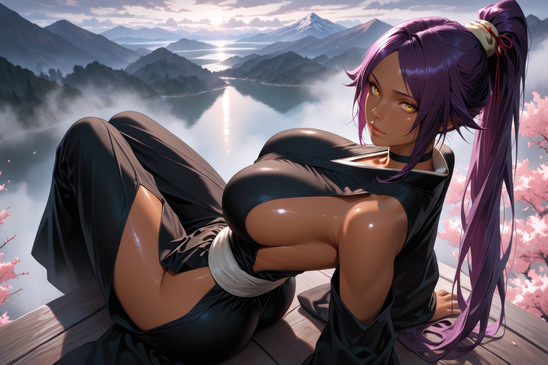 AI Generated Anime Girl - 死神 四枫院夜一：紧身衣角色图集 955P