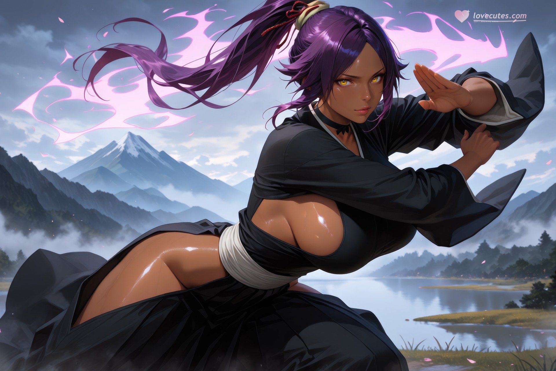AI Generated Anime Girl - 死神 四枫院夜一：紧身衣角色图集 955P