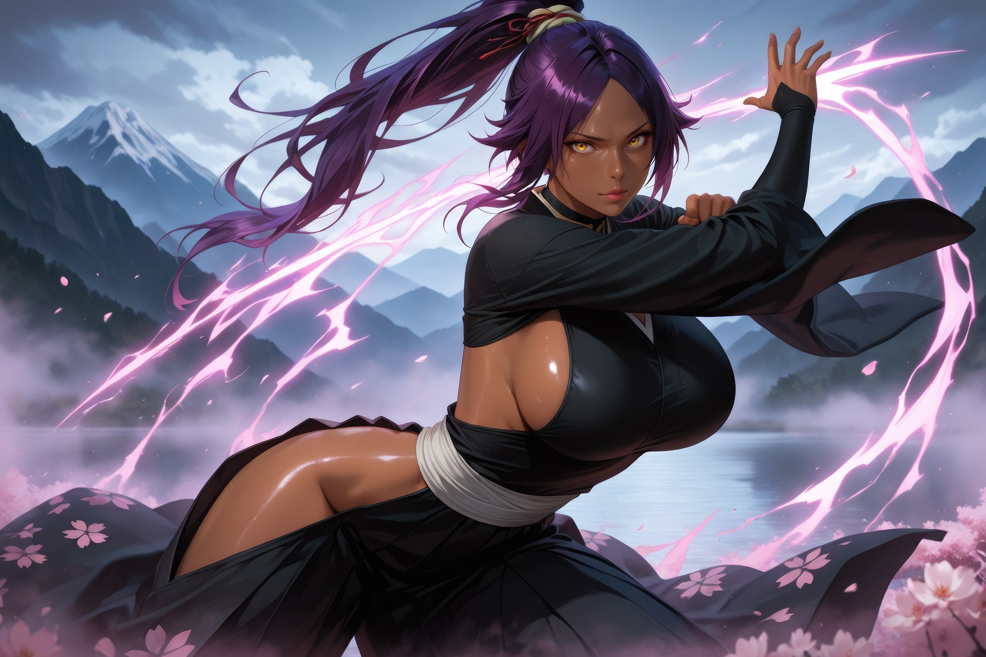 AI Generated Anime Girl - 死神 四枫院夜一：紧身衣角色图集 955P
