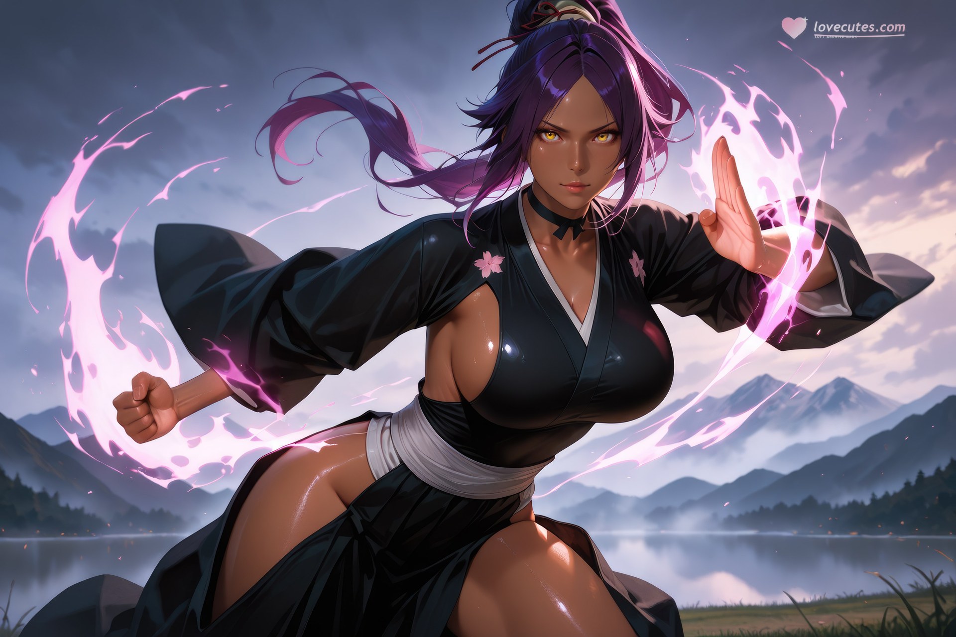 AI Generated Anime Girl - 死神 四枫院夜一：紧身衣角色图集 955P