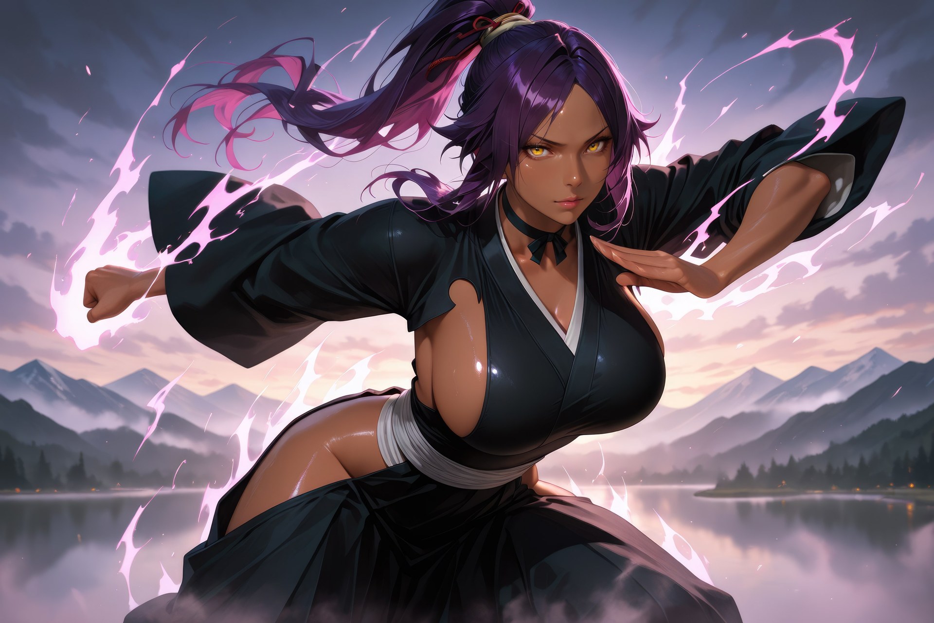AI Generated Anime Girl - 死神 四枫院夜一：紧身衣角色图集 955P