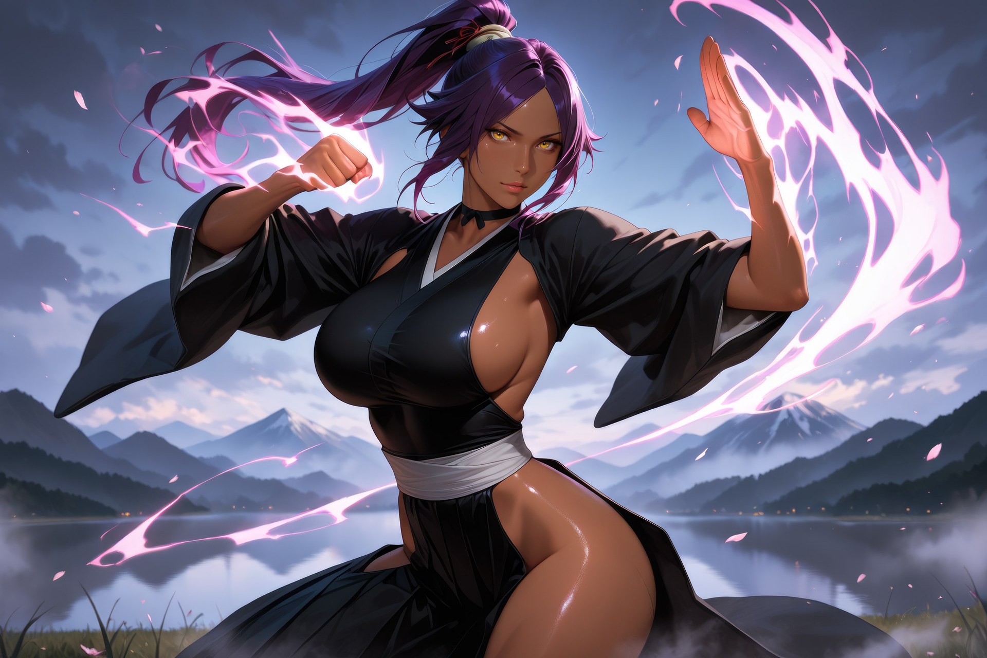 AI Generated Anime Girl - 死神 四枫院夜一：紧身衣角色图集 955P