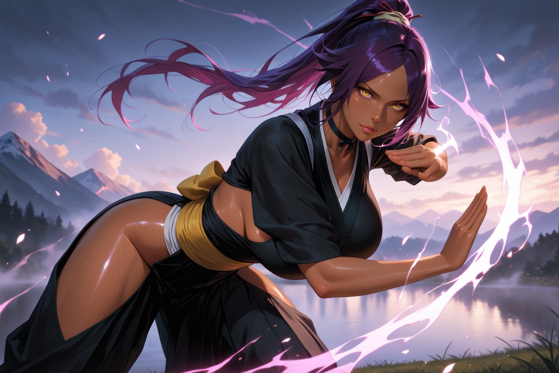AI Generated Anime Girl - 死神 四枫院夜一：紧身衣角色图集 955P