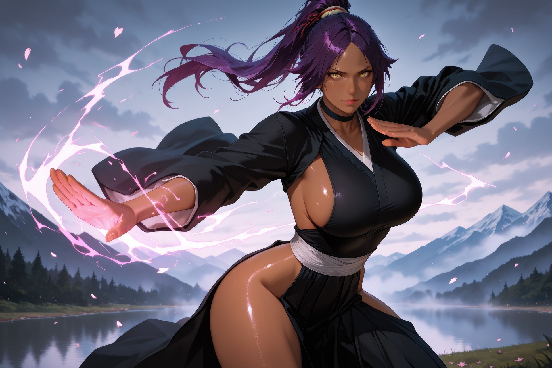 AI Generated Anime Girl - 死神 四枫院夜一：紧身衣角色图集 955P