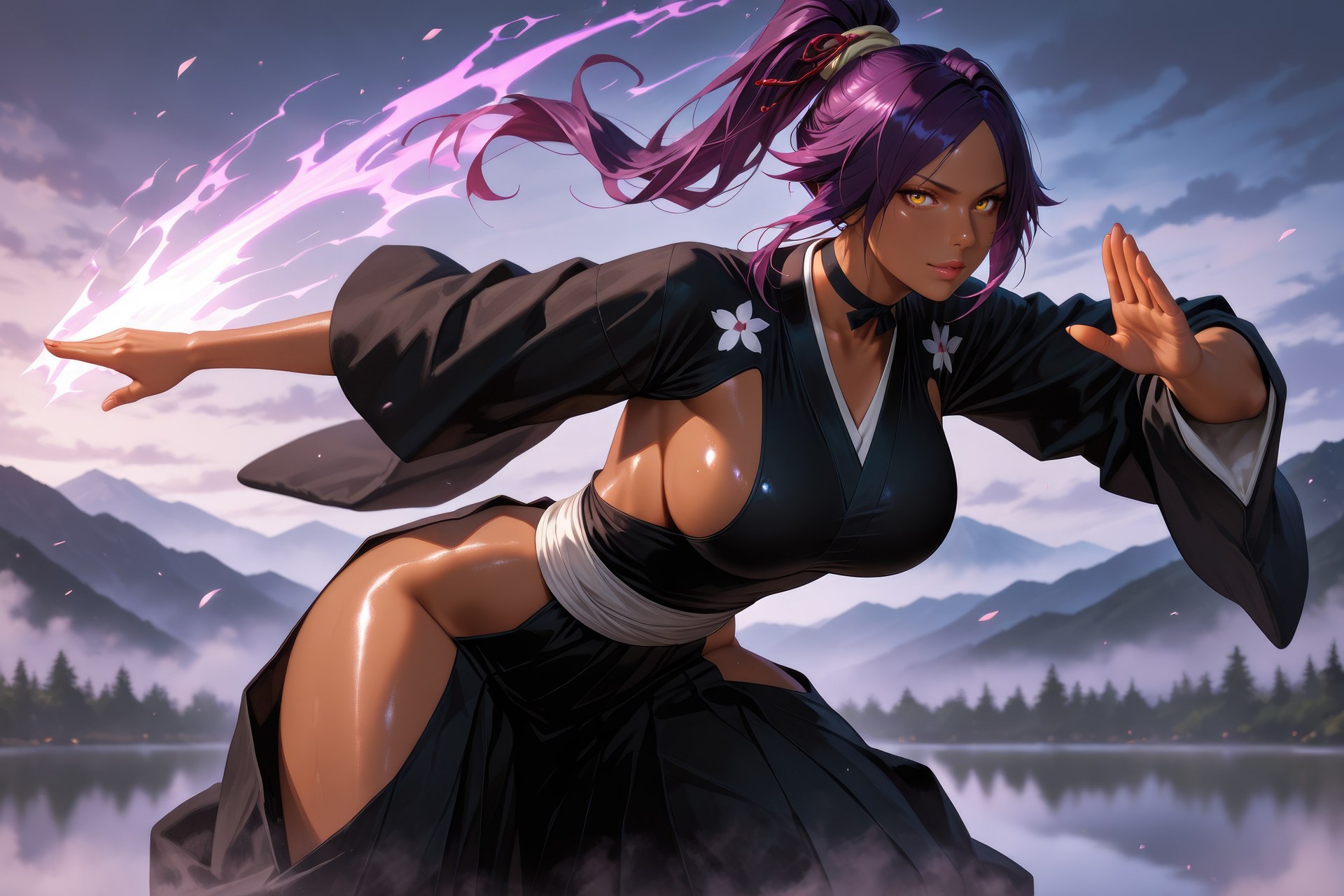 AI Generated Anime Girl - 死神 四枫院夜一：紧身衣角色图集 955P