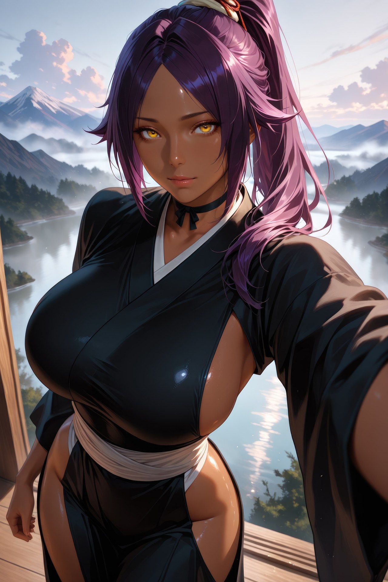 AI Generated Anime Girl - 死神 四枫院夜一：紧身衣角色图集 955P