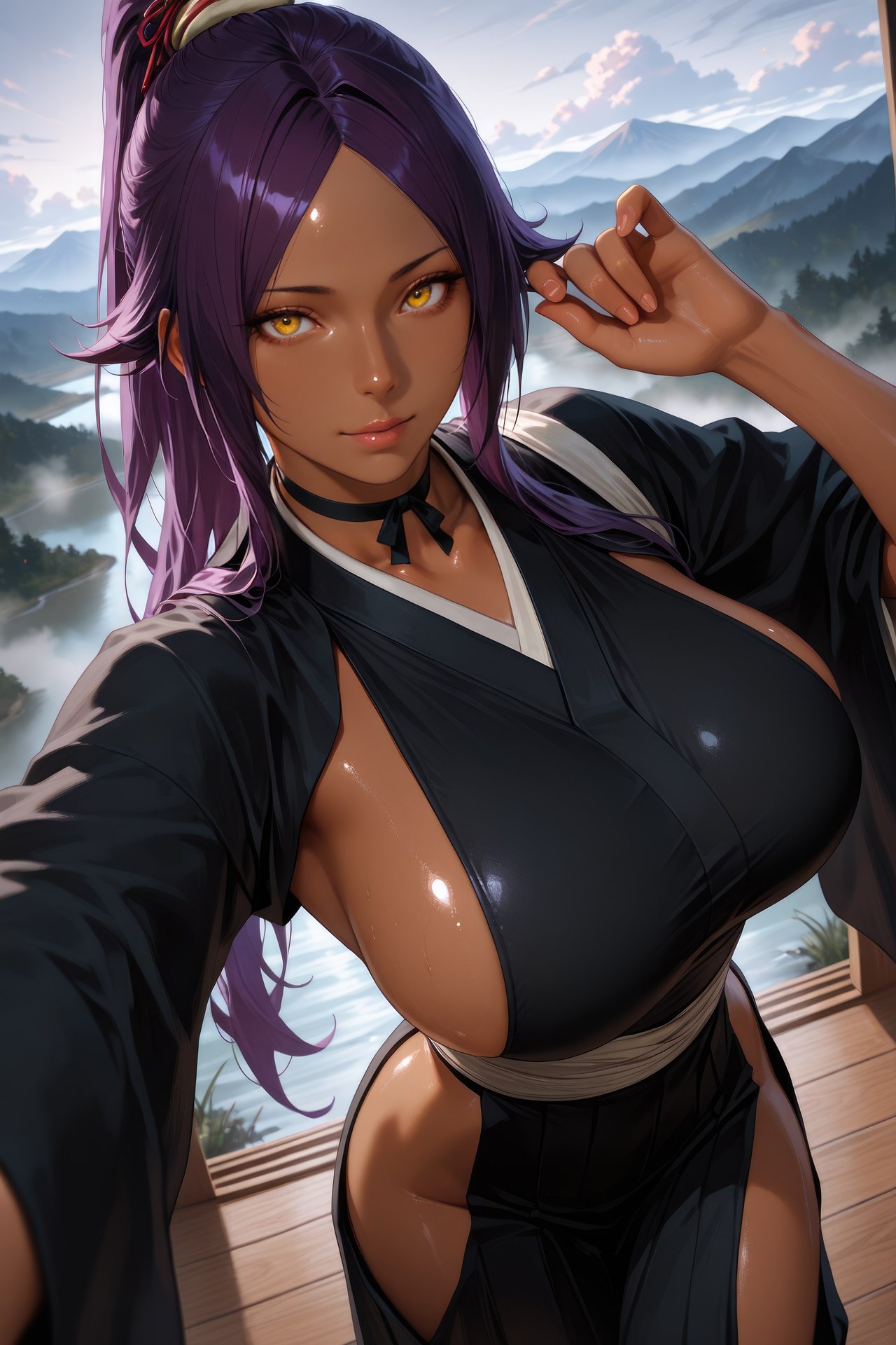 AI Generated Anime Girl - 死神 四枫院夜一：紧身衣角色图集 955P