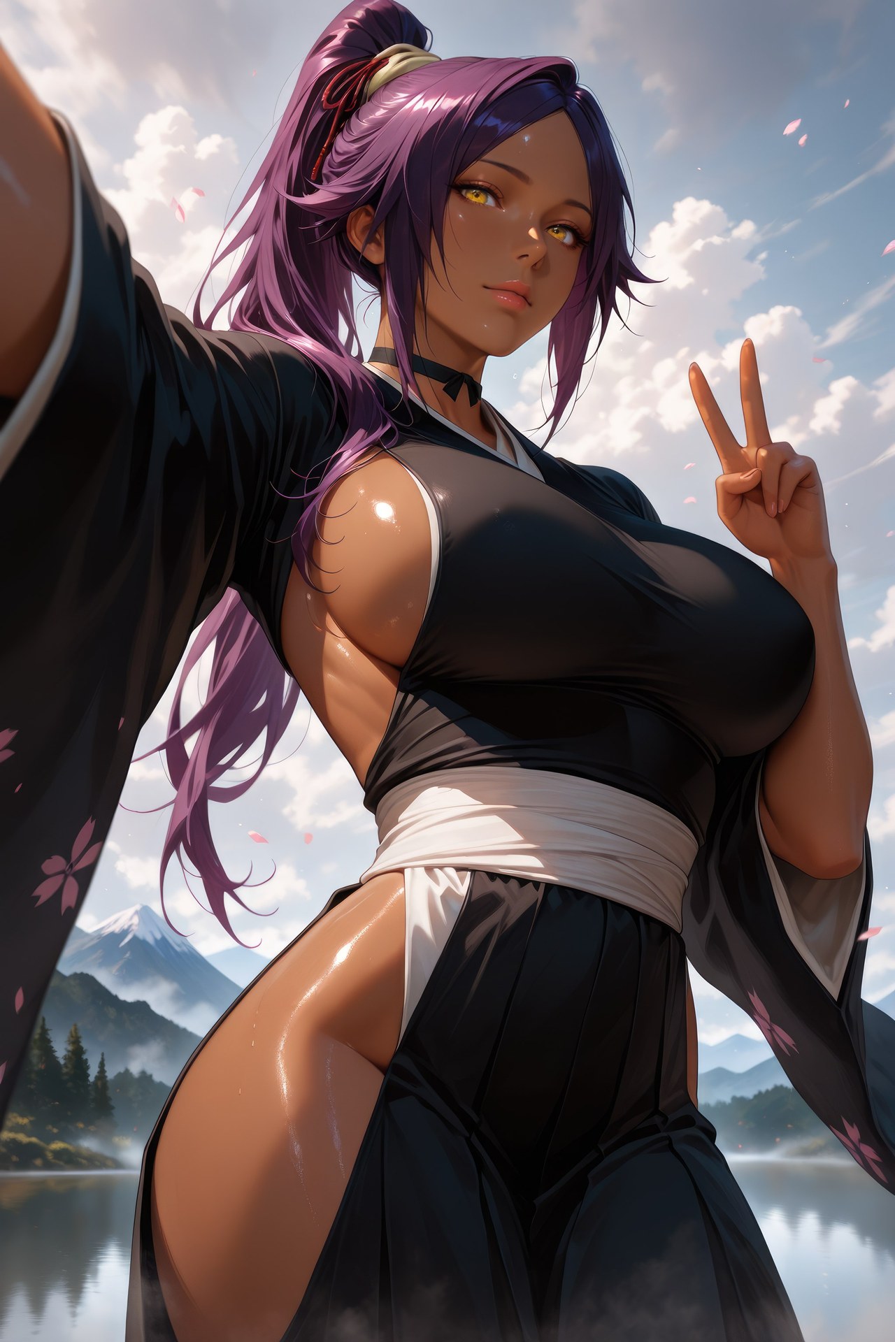 AI Generated Anime Girl - 死神 四枫院夜一：紧身衣角色图集 955P