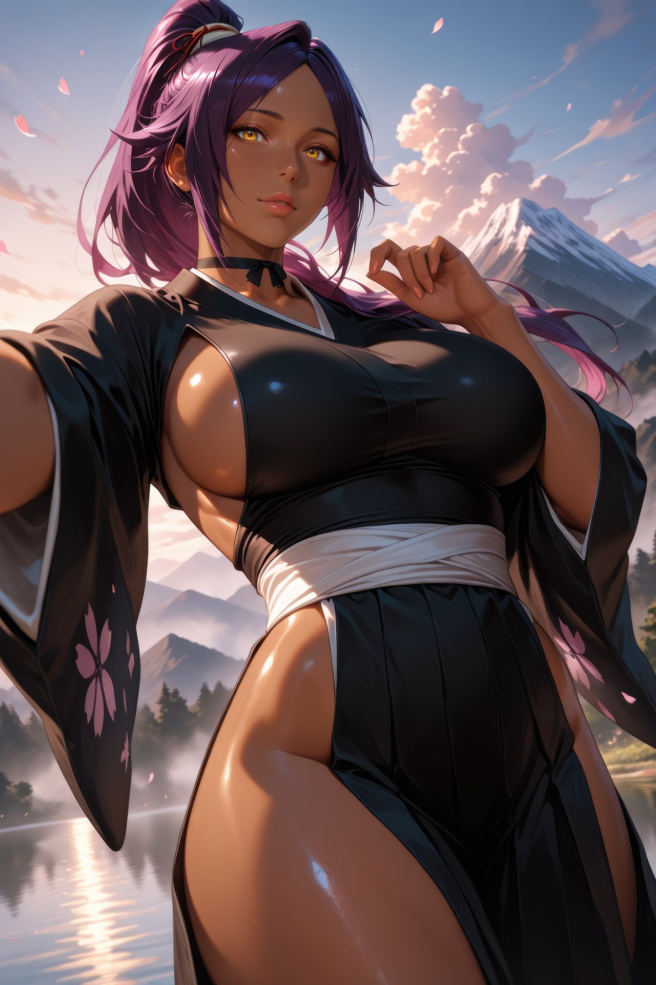 AI Generated Anime Girl - 死神 四枫院夜一：紧身衣角色图集 955P