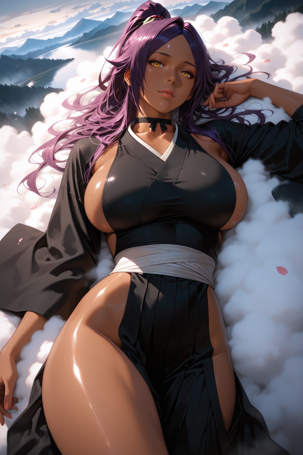 AI Generated Anime Girl - 死神 四枫院夜一：紧身衣角色图集 955P