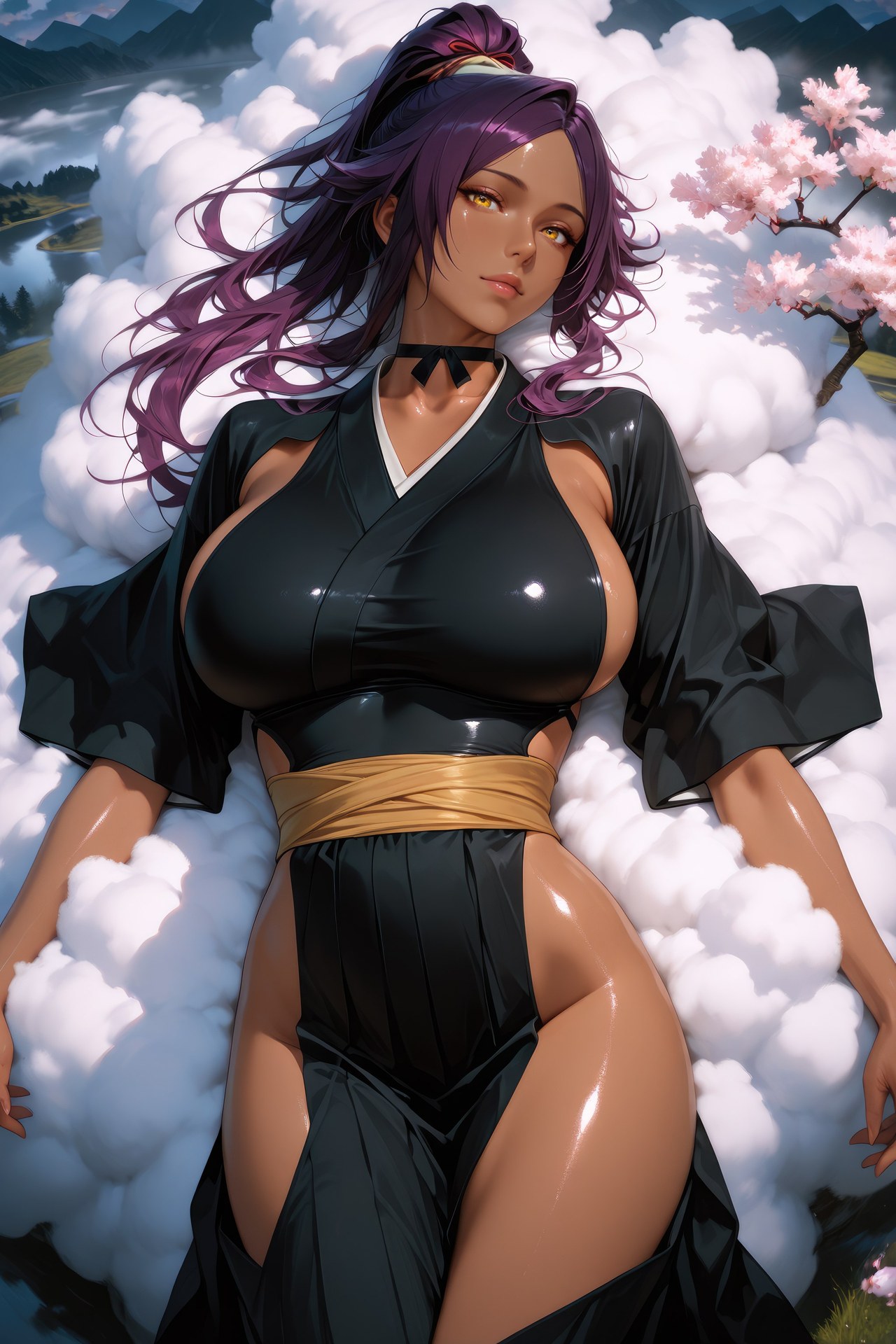 AI Generated Anime Girl - 死神 四枫院夜一：紧身衣角色图集 955P