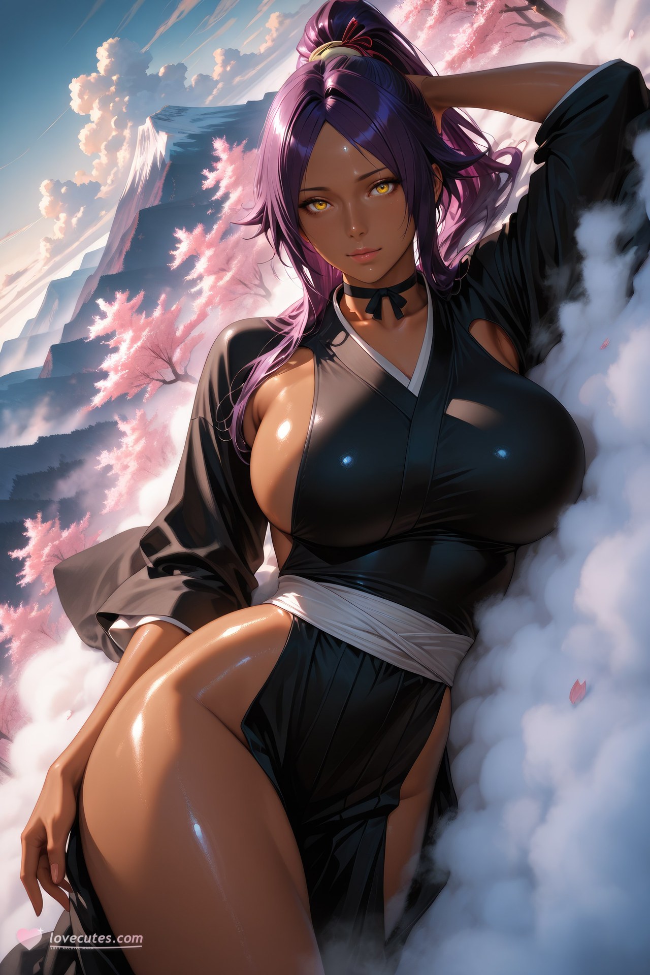 AI Generated Anime Girl - 死神 四枫院夜一：紧身衣角色图集 955P