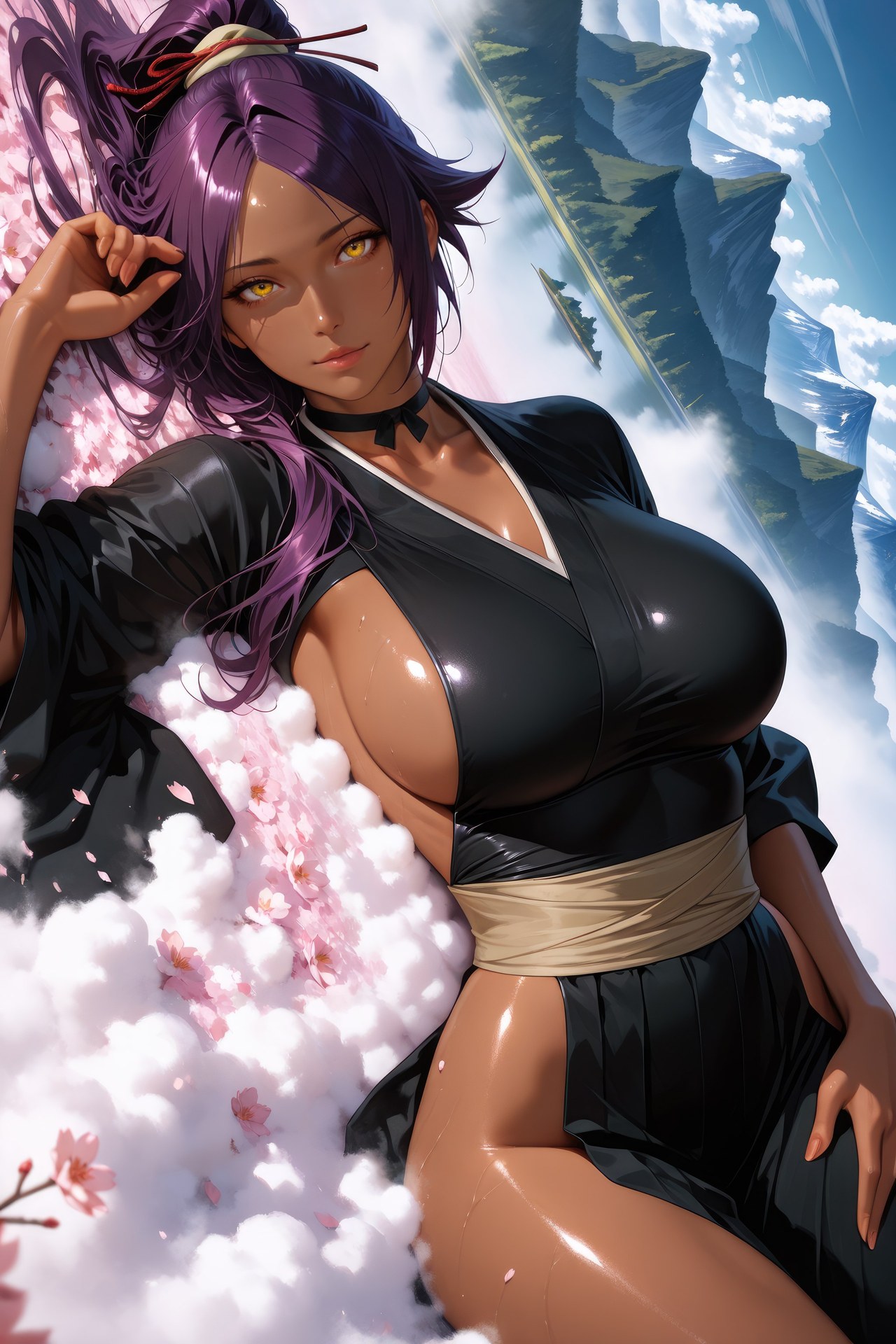 AI Generated Anime Girl - 死神 四枫院夜一：紧身衣角色图集 955P