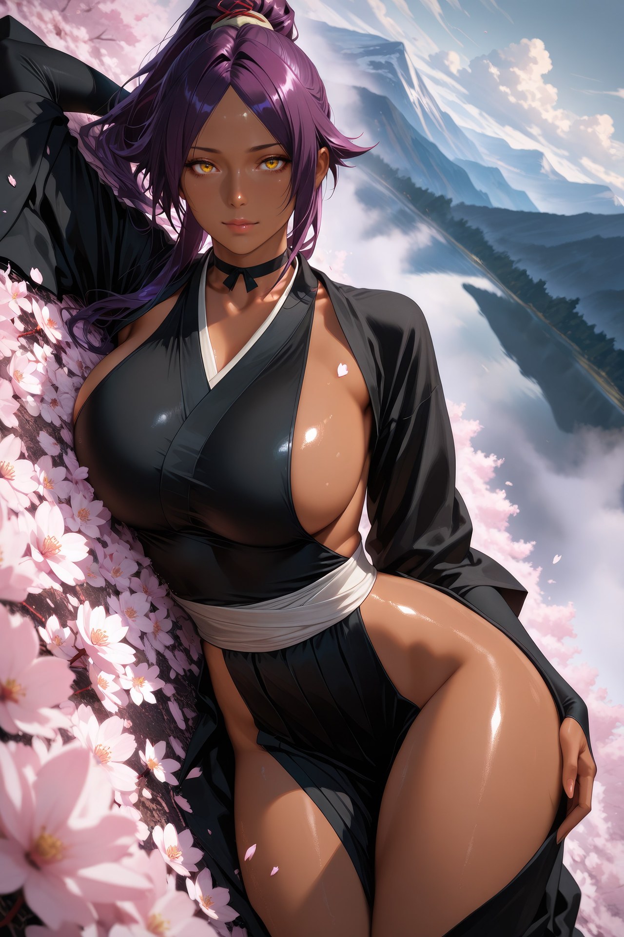 AI Generated Anime Girl - 死神 四枫院夜一：紧身衣角色图集 955P