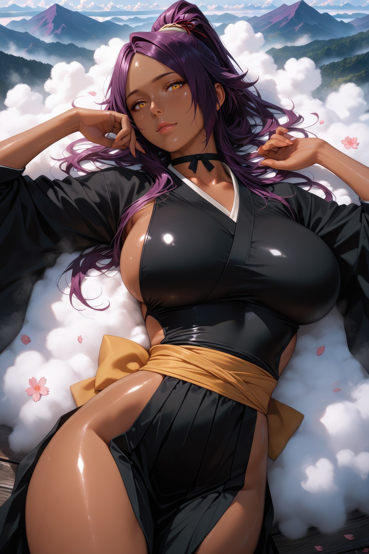 AI Generated Anime Girl - 死神 四枫院夜一：紧身衣角色图集 955P