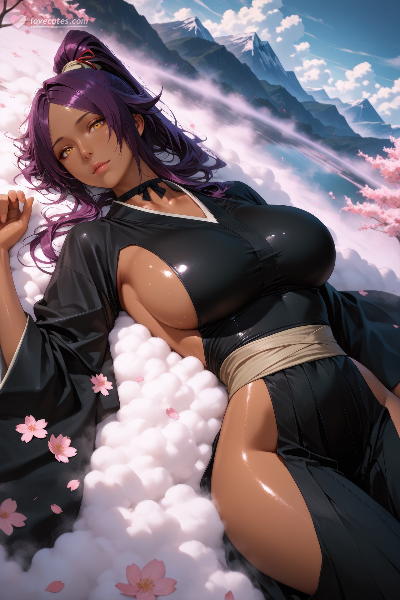 AI Generated Anime Girl - 死神 四枫院夜一：紧身衣角色图集 955P