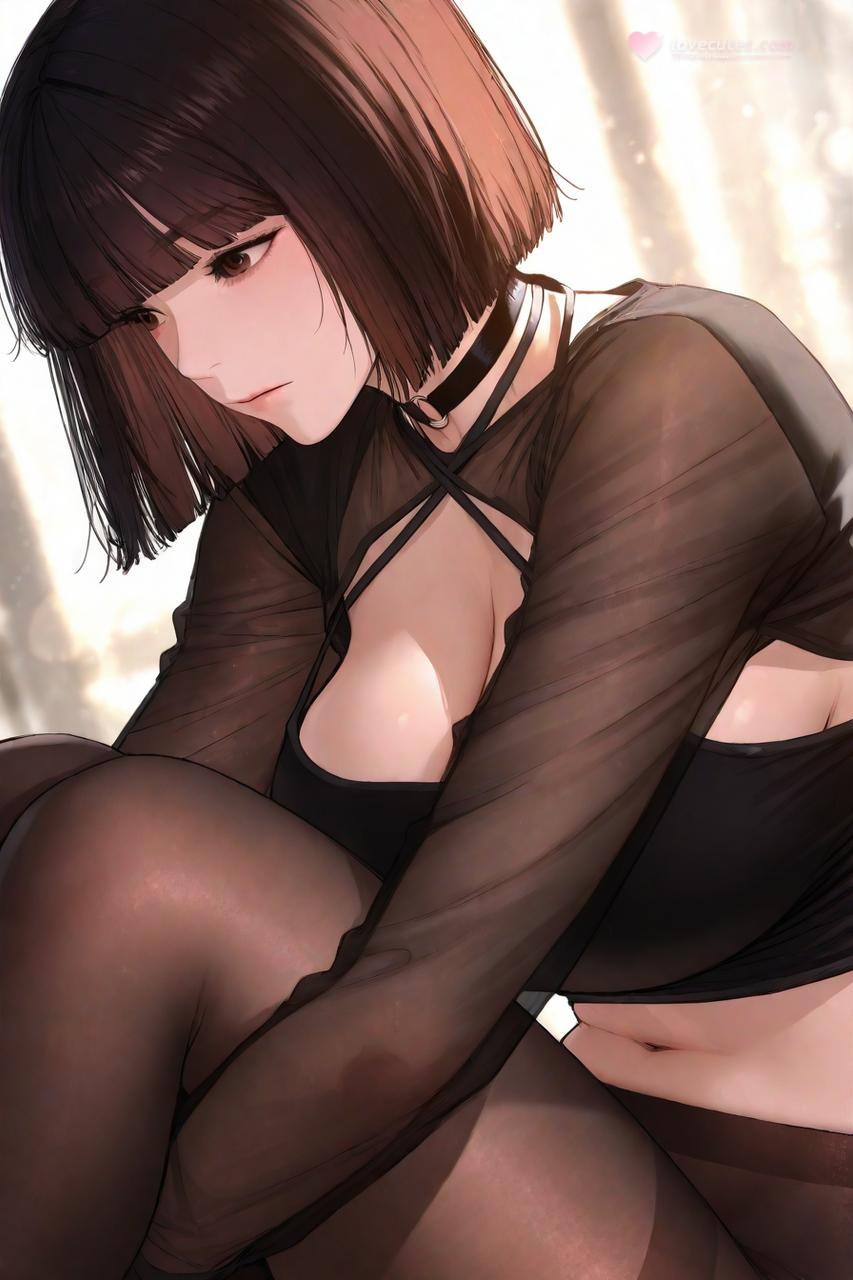 AI Porn - Gaeul Lee 블랙 스타킹, 레이스 란제리, 바디수트, 젖은 연출, 노출 누드 AI 이미지 갤러리 235P