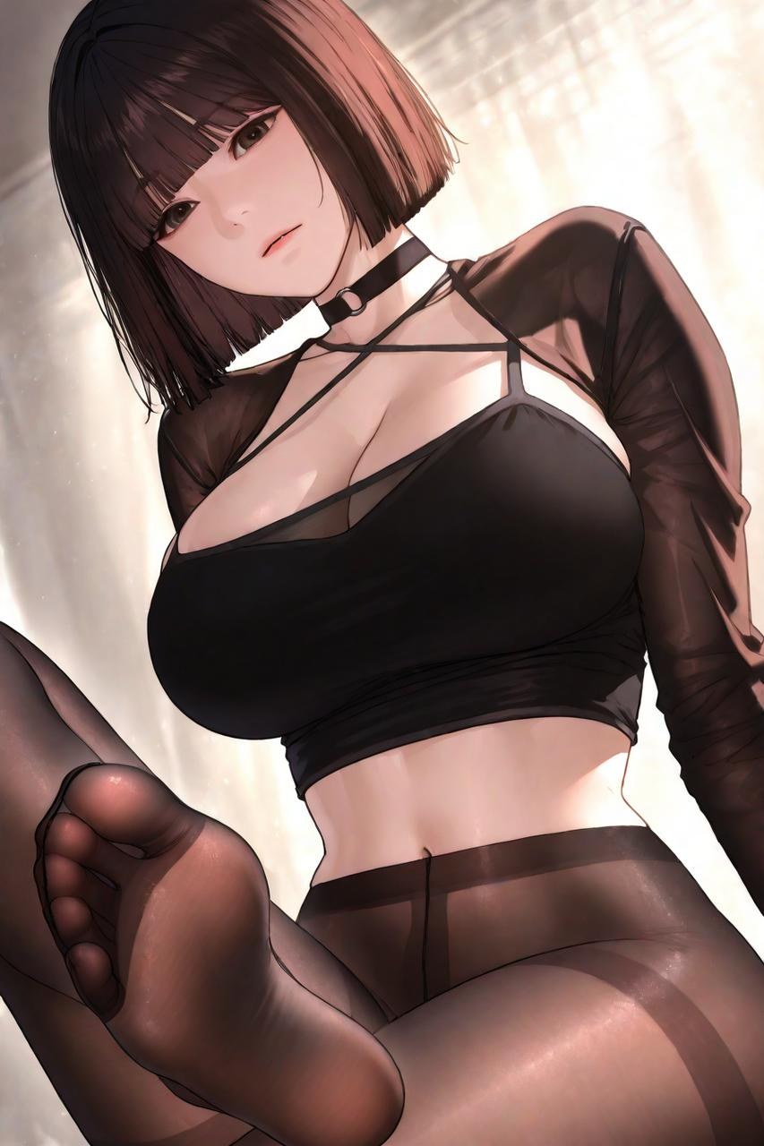 AI Porn - Gaeul Lee 블랙 스타킹, 레이스 란제리, 바디수트, 젖은 연출, 노출 누드 AI 이미지 갤러리 235P