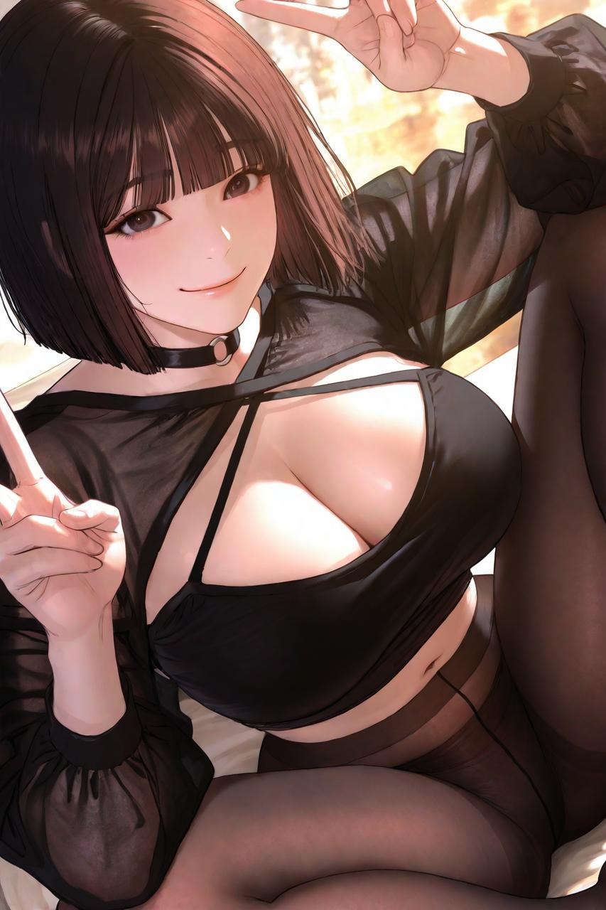 AI Porn - Gaeul Lee 블랙 스타킹, 레이스 란제리, 바디수트, 젖은 연출, 노출 누드 AI 이미지 갤러리 235P