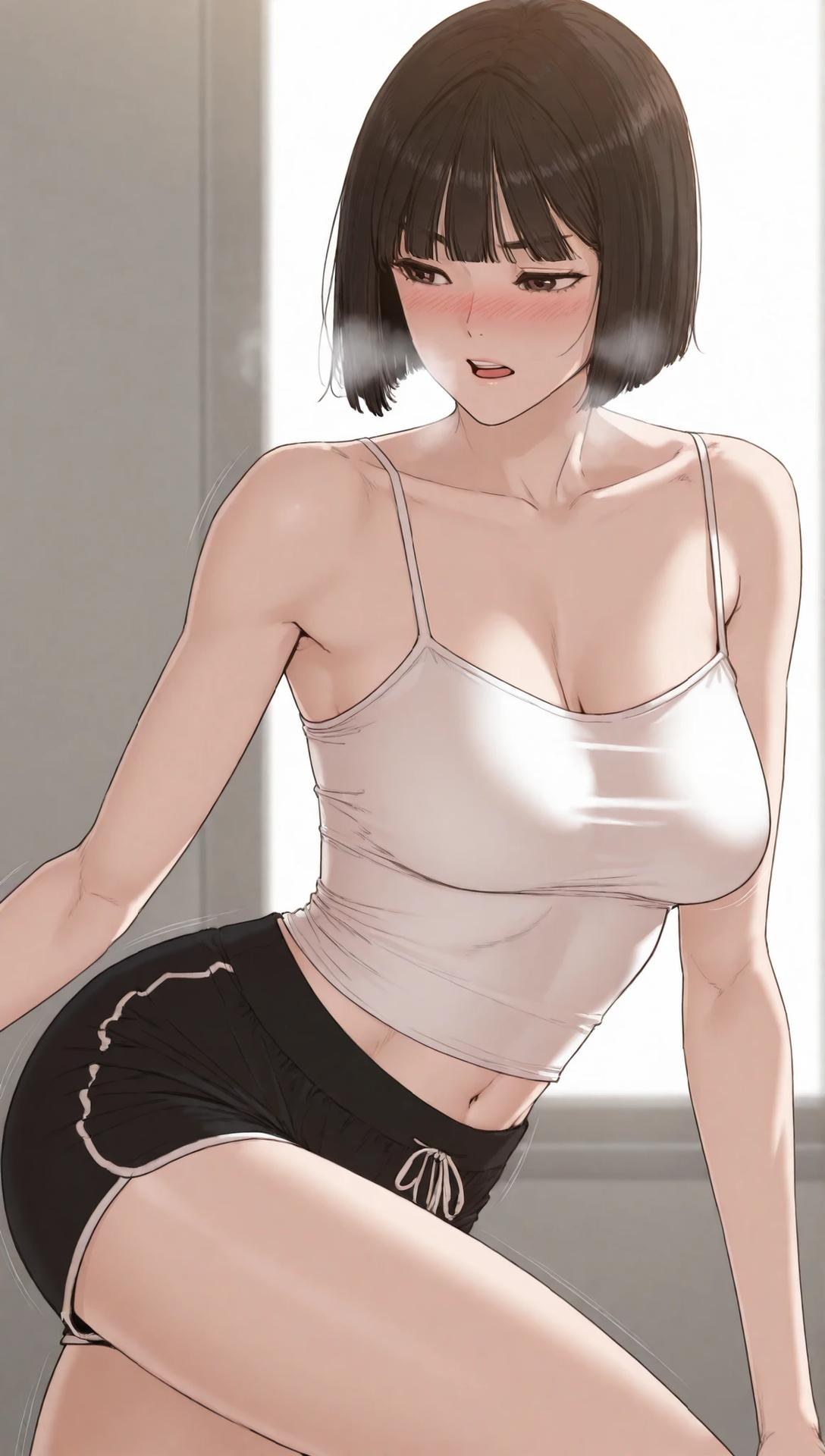 AI Porn - Gaeul Lee 블랙 스타킹, 레이스 란제리, 바디수트, 젖은 연출, 노출 누드 AI 이미지 갤러리 235P