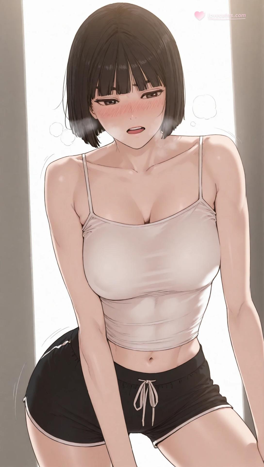 AI Porn - Gaeul Lee：黑丝蕾丝内衣紧身衣湿身露穴成人向图集 235P