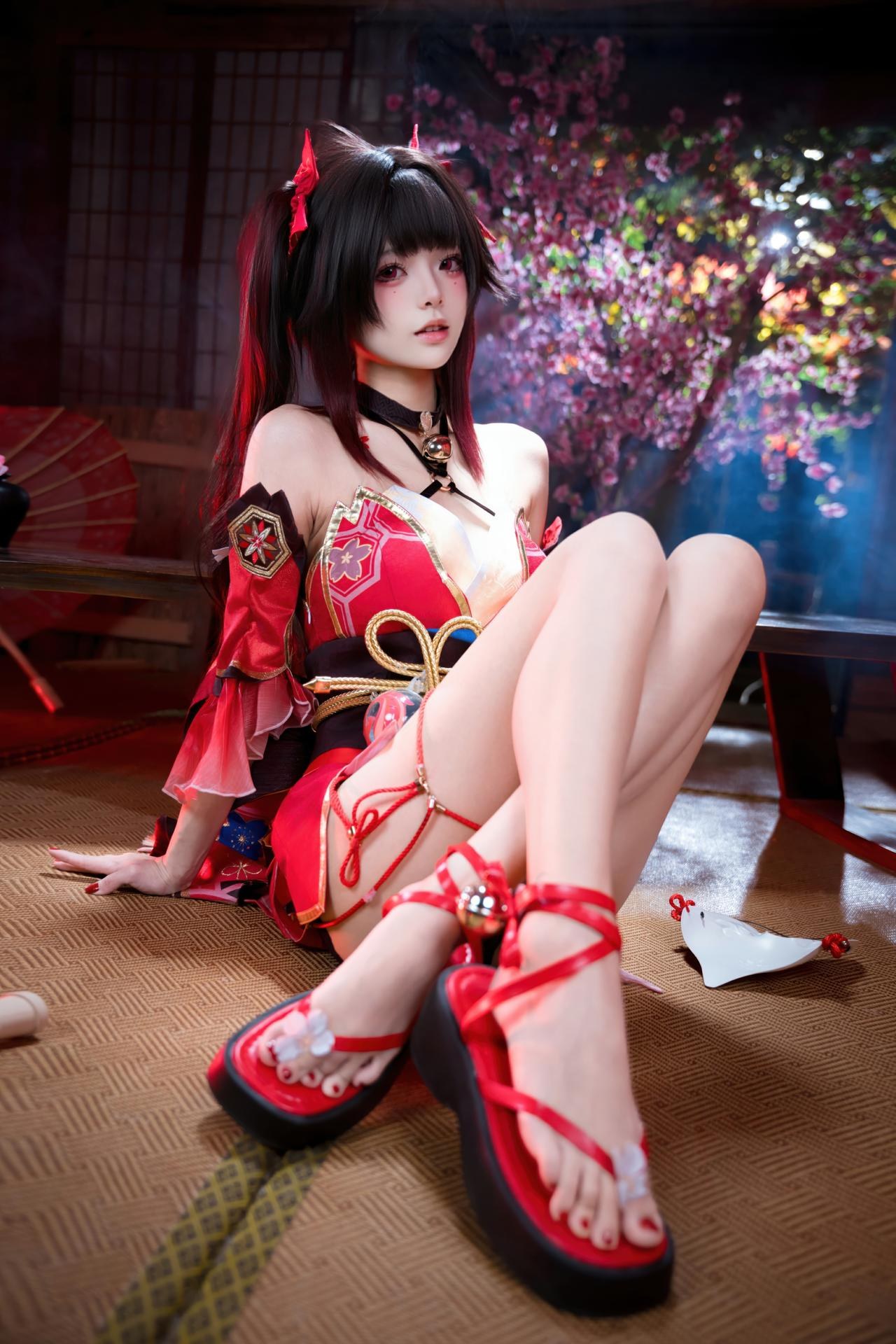 [cosplay] 九柒喵 - 崩坏星穹铁道 花火：红黑和风小恶魔角色还原 65P